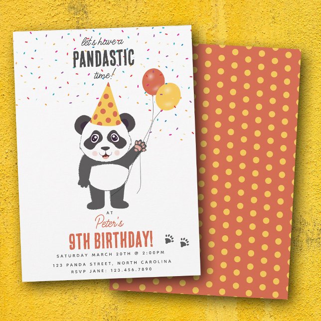 Cute Panda Bear Theme Kawaii Kids Birthday Party Einladung (Cute Panda Bear Theme Kawaii Kids Birthday Party Invitation)