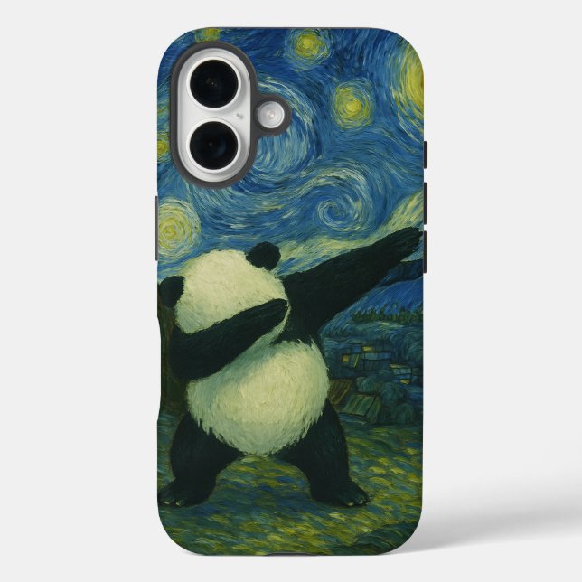 Cute Panda Bear - Van Gogh Style - Starry Night  Case-Mate iPhone Hülle (Rückseite)