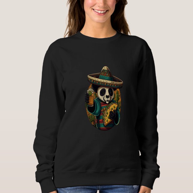 Cute Panda Eating Tacos Mexican Panda Bear Taco Sweatshirt (Vorderseite)