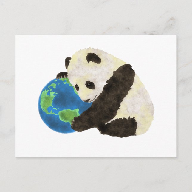 Cute Panda Feiertagspostkarte (Vorderseite)