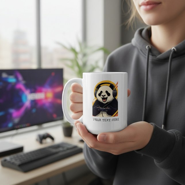 Cute Panda Gamer | Funny Gaming Animal Gift Kaffeetasse (Von Creator hochgeladen)