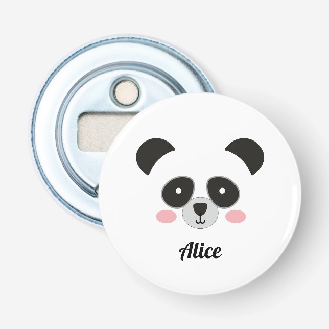 Cute Panda Gesicht Personalisiert – Benutzerdefini Flaschenöffner (Vorderseite)