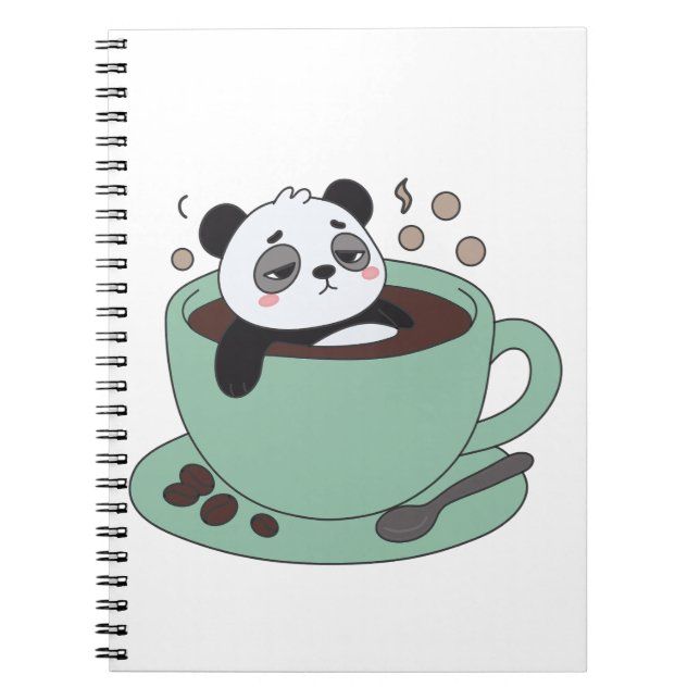 Cute Panda In Coffee Cup Coffee Lover Gift Notizblock (Vorderseite)