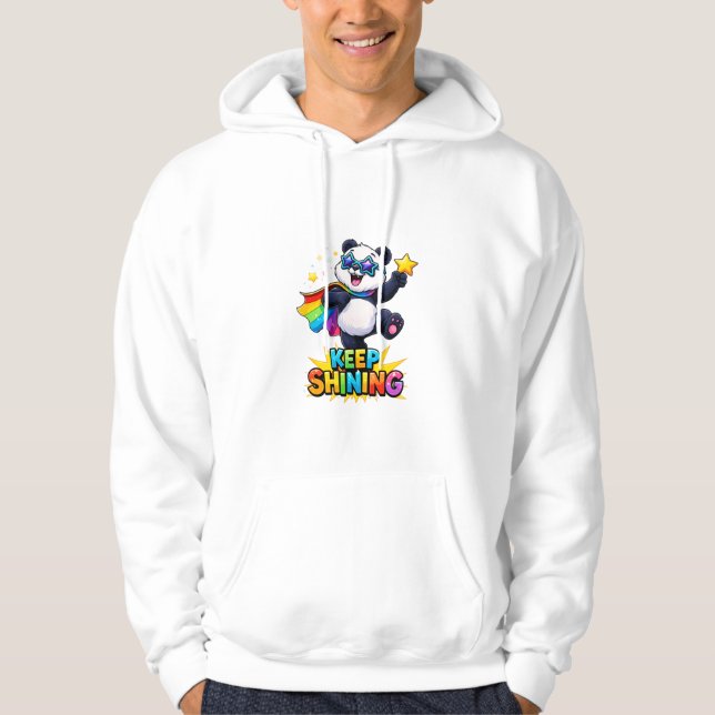 cute panda keep shining inspirational t_shirt hoodie (Vorderseite)