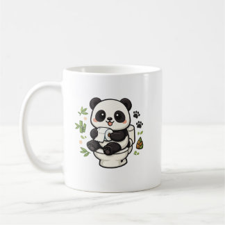 Cute Panda on Toilet Mug Funny Animal Lover Gift C Kaffeetasse