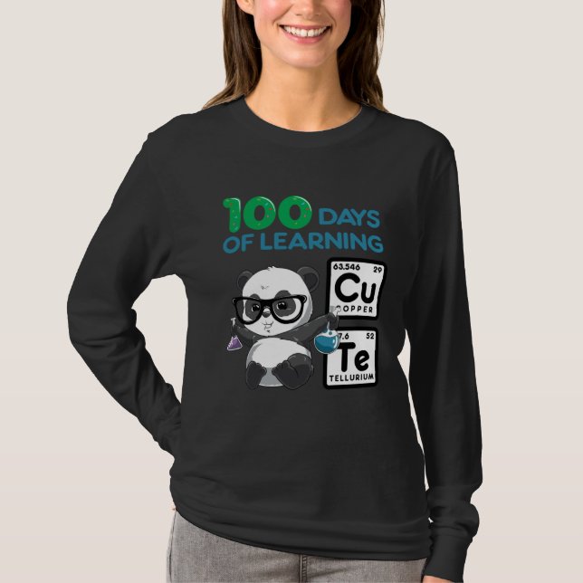 Cute Panda Scientist 100 Shoulder Days T-Shirt (Vorderseite)