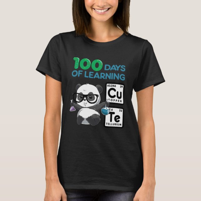 Cute Panda Scientist 100 Shoulder Days T-Shirt (Vorderseite)
