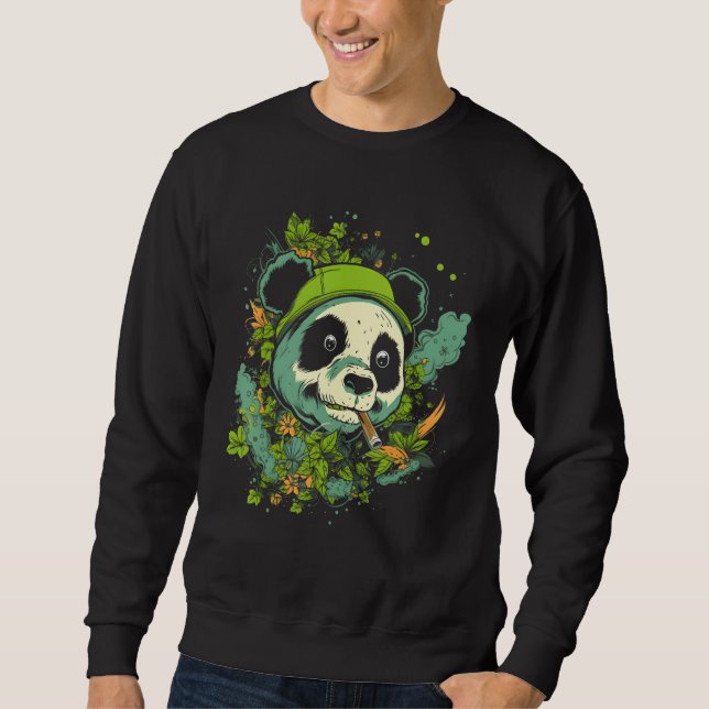 Cute Panda Splash Animal Face  Splash Paint Graphi Sweatshirt (Vorderseite)