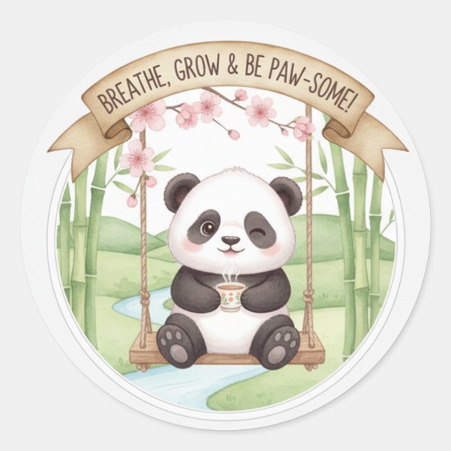 Cute Panda Sticker (Vorderseite)