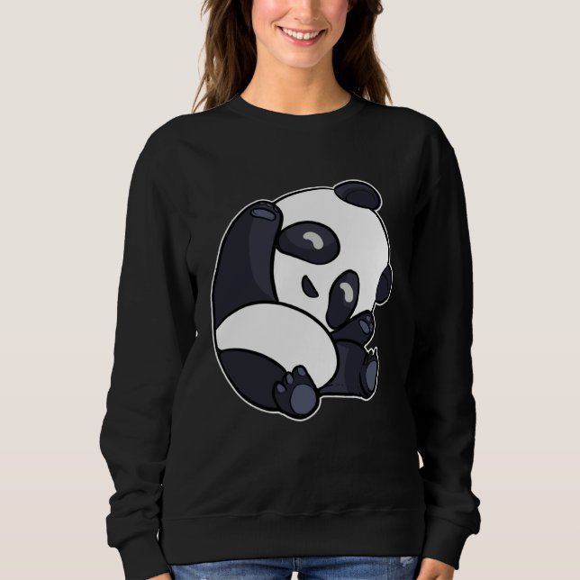 Cute Panda Stretches Sleepy Panda for Children Sweatshirt (Vorderseite)
