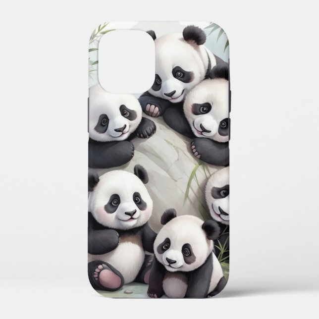 Cute Pandas Group Photo Case-Mate iPhone Hülle (Rückseite)