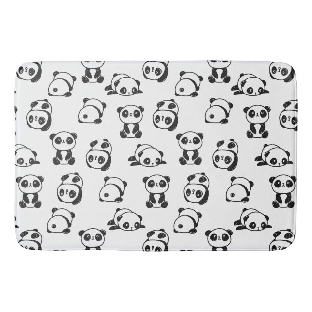 Cute Pandas Pattern  Badematte (Vorderseite)
