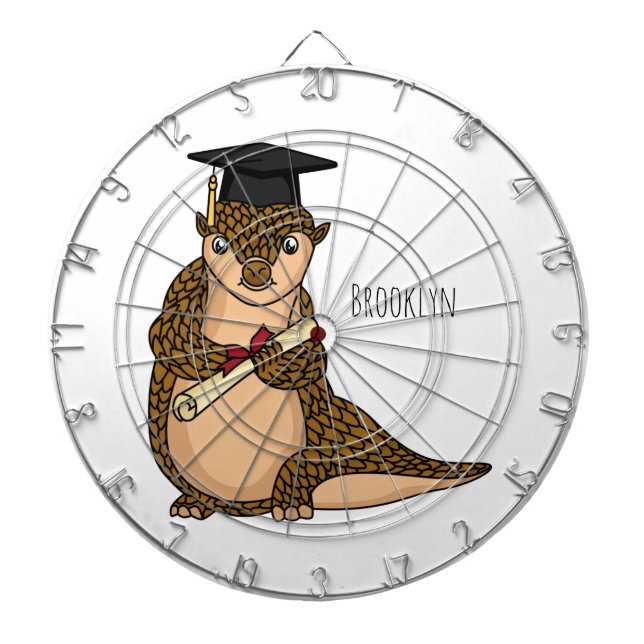 Cute pangolin graduating cartoon  dartscheibe (vorne)