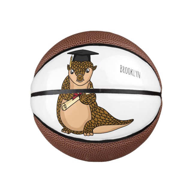 Cute pangolin graduating cartoon  mini basketball (Vorderseite)