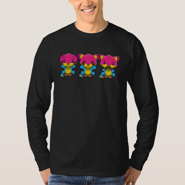 Cute Pansexual Foxes T-Shirt (Vorderseite)