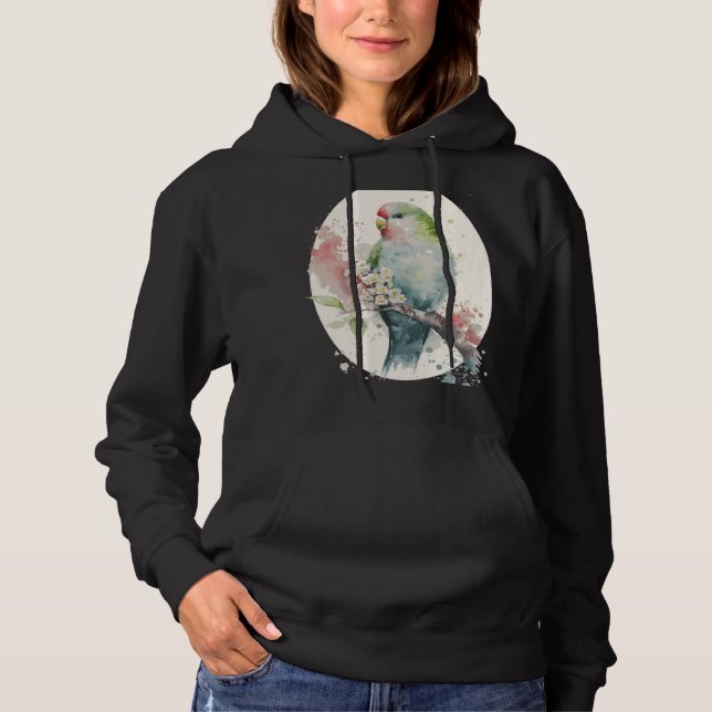 Cute Parakeet Japanese Cherry Blossom Budgie Sakur Hoodie (Vorderseite)