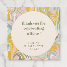 Cute Pastel Abstract Custom Bridal Shower Thanks