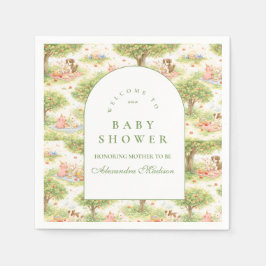 Cute Pastel Barnyard Celebration Baby Shower Serviette