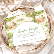Cute Pastel Barnyard Celebration Diapper Raffle