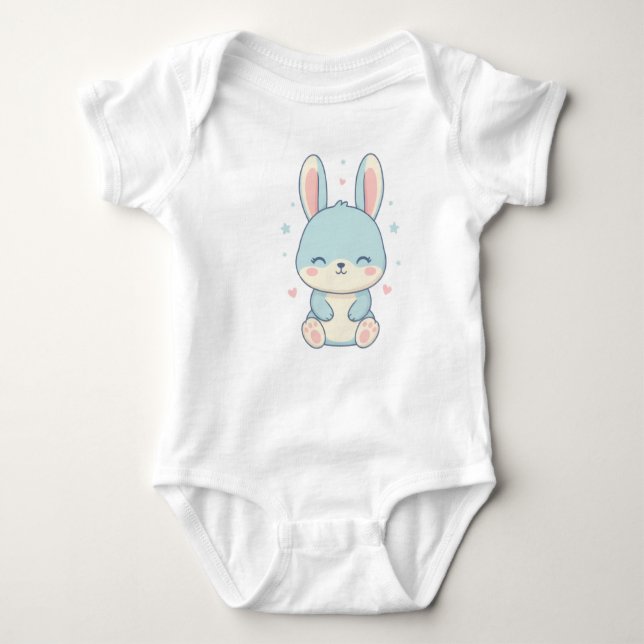 Cute Pastel Bunny Baby Onesie Baby Strampler (Vorderseite)