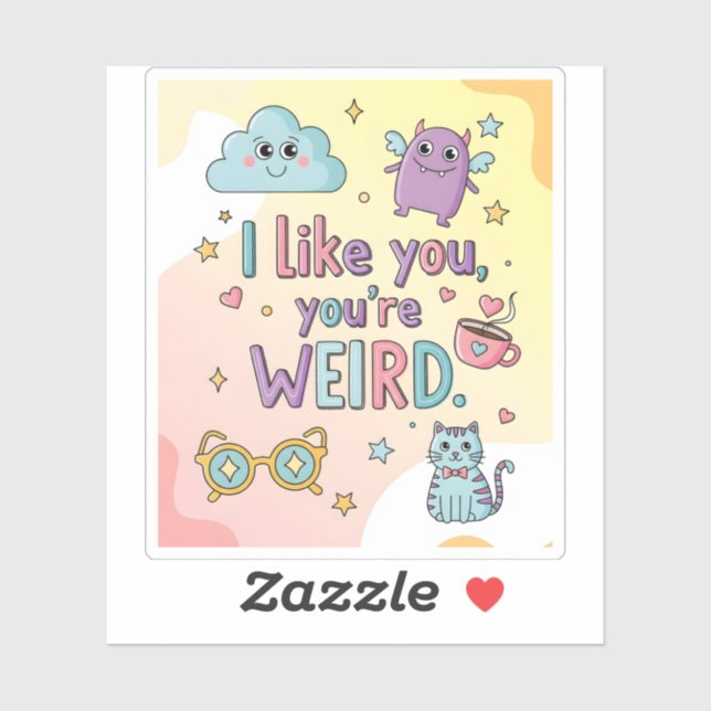 Cute Pastel Cat Monster Kawaii Art Aufkleber (Blatt)