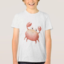 Cute Pastel Crab Watercolor Illustration Tri-Blend Shirt