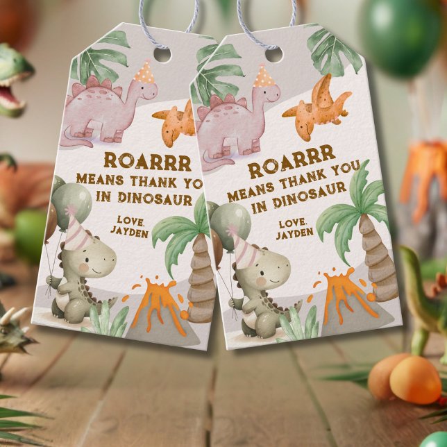 Cute Pastel Dinosaur Thank You  Geschenkanhänger (Von Creator hochgeladen)