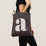 Cute Pastel Earthy Brown Monogram Retro Lettering<br><div class="desc">This stylish tote bag features your monogram in retro lettering on a warm earthy brown background. Great gift idea!</div>
