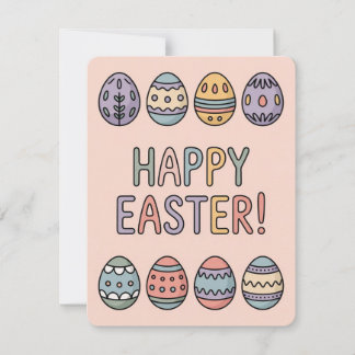 Cute Pastel Easter Eggs Spring Holiday Card Feiertagskarte
