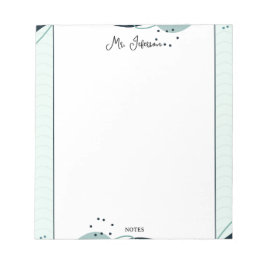 Cute Pastel Frame Teacher Notepad Notizblock
