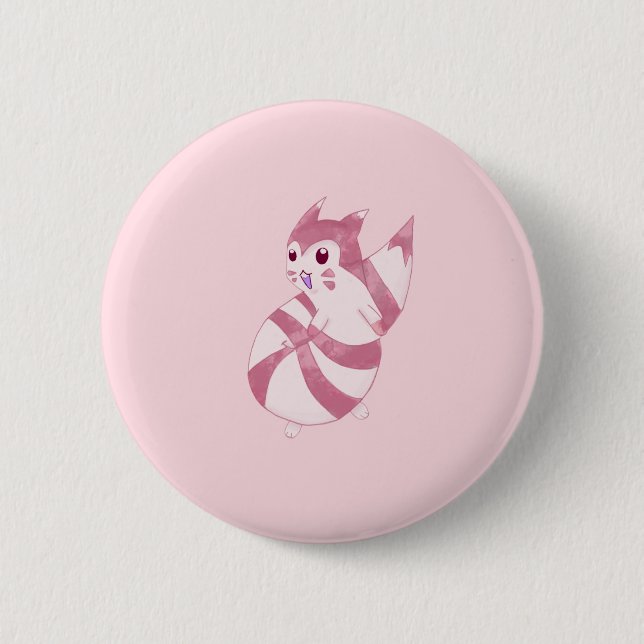 Cute Pastel Furret Design Button (Vorderseite)
