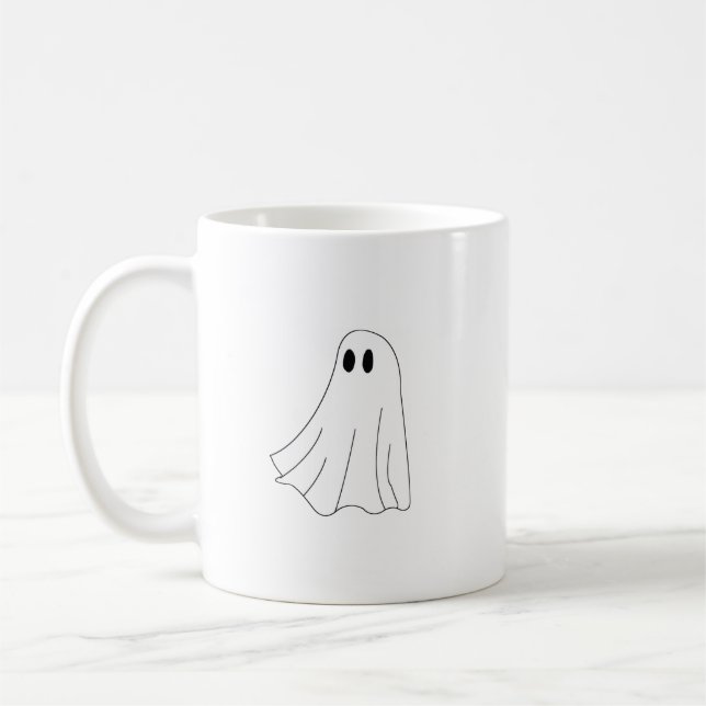 Cute Pastel Ghost Pattern Kaffeetasse (Links)