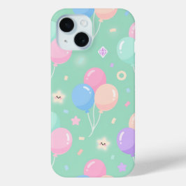 Cute pastel green with balloons Case-Mate  Case-Mate iPhone Hülle