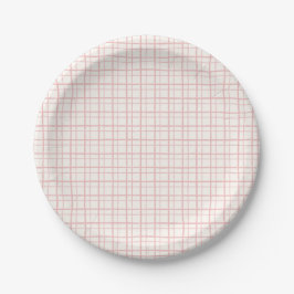 Cute Pastel Hand Drawn Grid Ballet Pink Pappteller