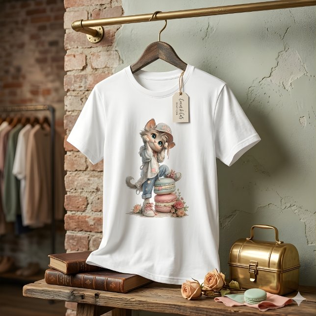 Cute Pastel Kitten Macaron Lover Women's T-Shirt (Von Creator hochgeladen)