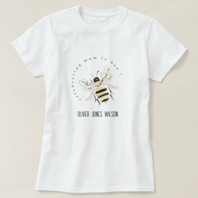 Cute Pastel Mum To Bee Neutral Baby Shower T-Shirt (Design vorne)