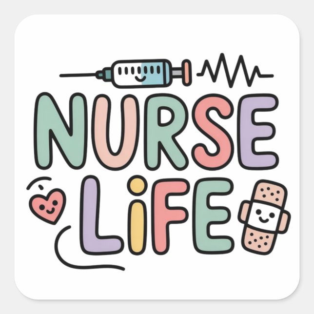 Cute Pastel Nurse Life Sticker – Kawaii Medical  (Vorderseite)