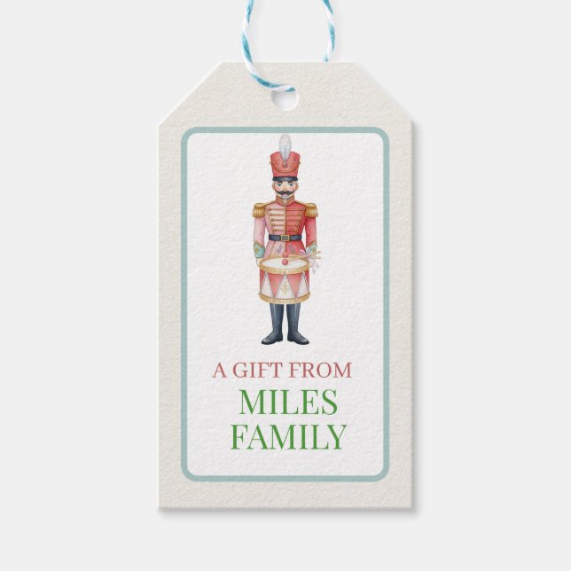 Cute Pastel Nutcracker Christmas  Ornament  Geschenkanhänger (Vorderseite)