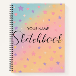 Cute Pastel Rainbow Gradient Kids Sketchbook  Notizbuch