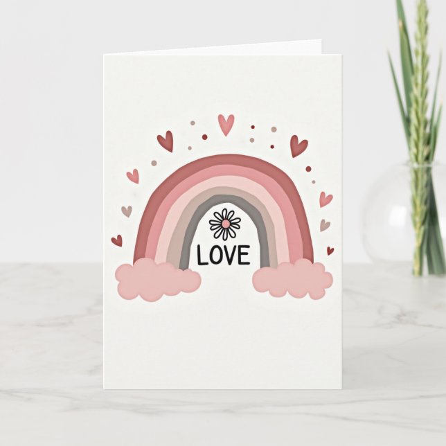 Cute Pastel Rainbow Love Card Karte (Vorderseite)