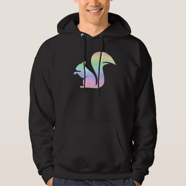 Cute Pastel Rainbow Squirrel Hoodie (Vorderseite)