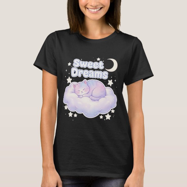 Cute Pastel Sleeping Kitty Kawaii  T-Shirt (Vorderseite)