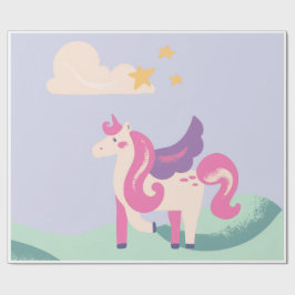 Cute Pastel Unicorn Wrapping Paper – Kids Birthday Geschenkpapier