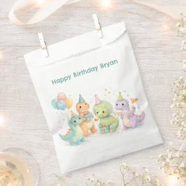 Cute Pastel Watercolor Dinosaurs Birthday Geschenktütchen