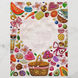 Cute Pastry Confections Sweets Briefbogen