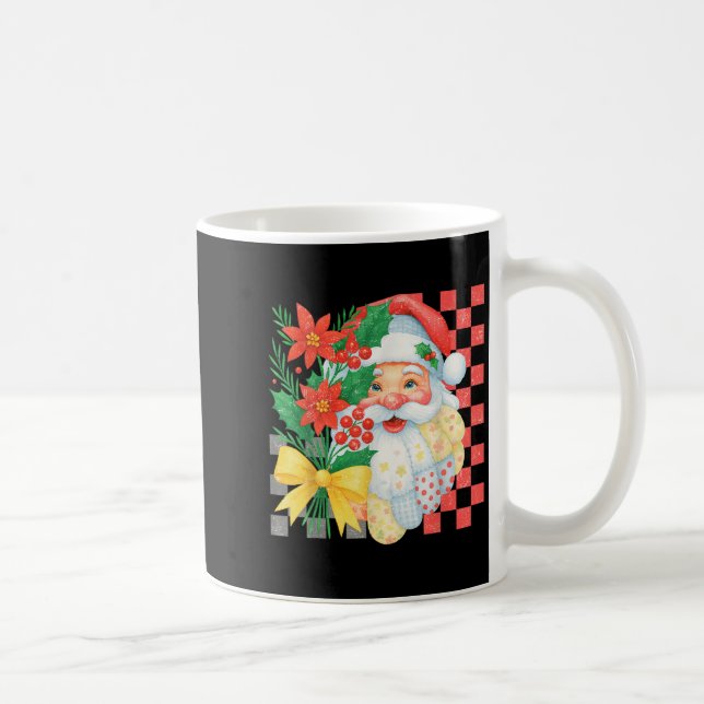 Cute Patchwork Santa Claus Christmas Holiday Women Kaffeetasse (Rechts)
