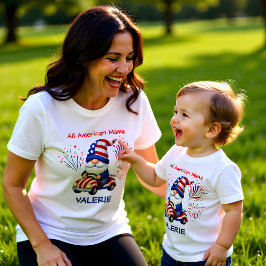 Cute Patriotic Gnome Mom Tri-Blend Shirt