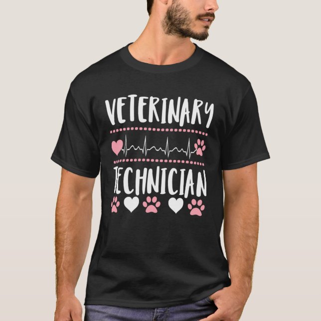 Cute paw print veterinary tech technician vet  app T-Shirt (Vorderseite)