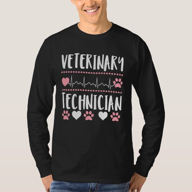 Cute paw print veterinary tech technician vet  app T-Shirt (Vorderseite)