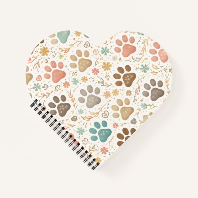 Cute Paw Prints Notizbuch (Vorderseite)